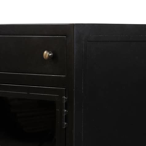 katren industrial matte black metal brass box media cabinet|Katren Industrial Matte Black Metal Brass Box Media Cabinet.